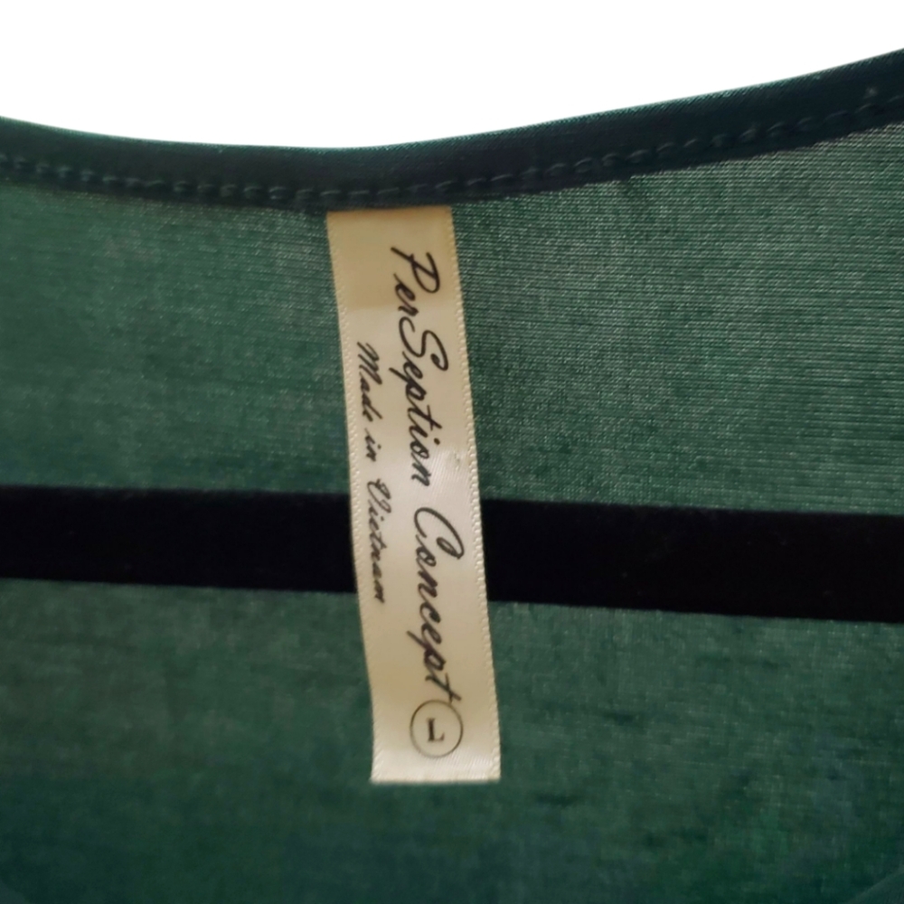 Perseption Concept-Large- Teal Button-Down Blouse… - image 4